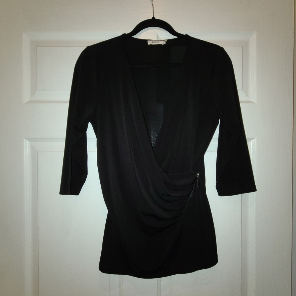 Quarter Sleeve Black Blouse